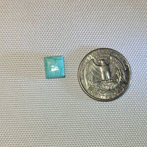 4 Ct Royston Turquoise Square Cabochon with Black Chalcedony Backing-From Nevada